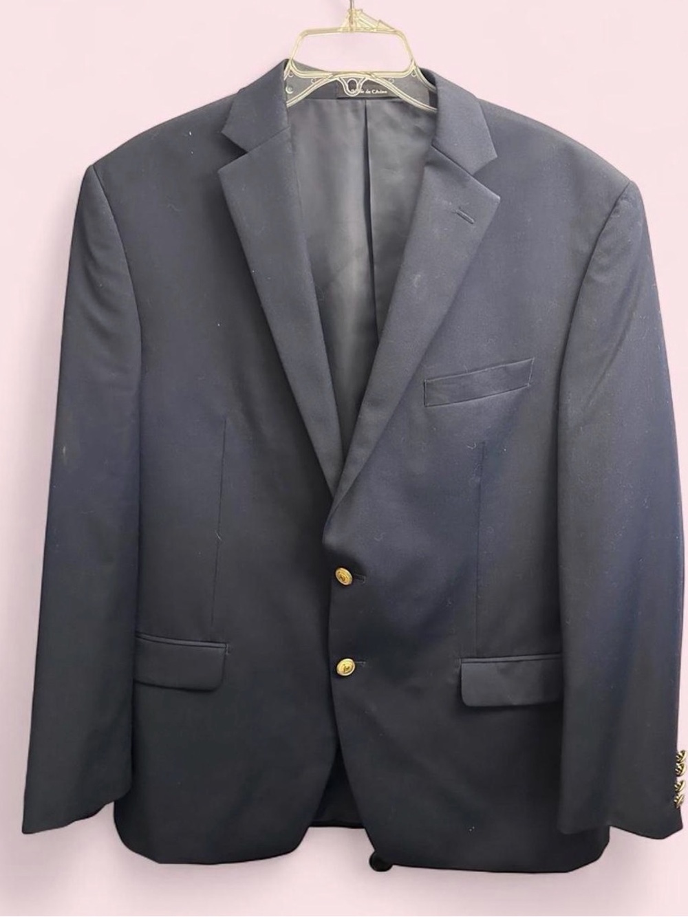 Lauren Ralph Lauren Men’s black Blazer 44R Gold Crest Button Preppy Sport Coat